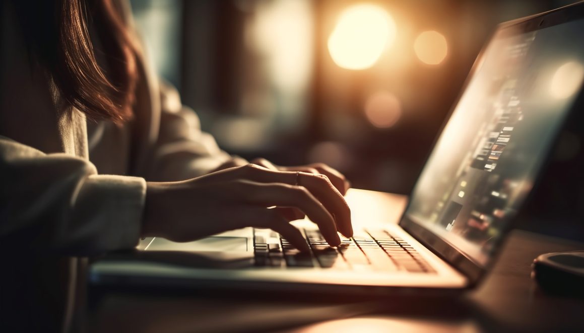NewsLikeYou.com: Simple, Reliable News and Information 2 typing laptop using wireless technology indoors generated by ai 1